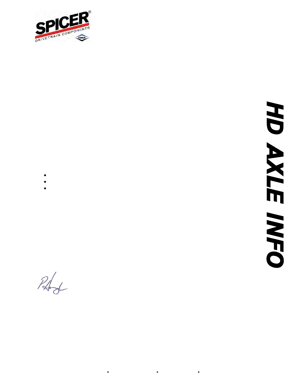 Spicer HAXL-POL-010 User Manual | 1 page
