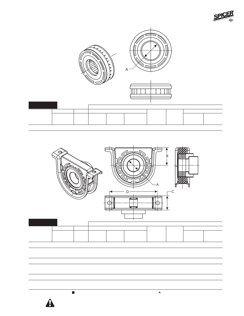 Center bearing detail, Style 21, Style 22 | J300p-9a | Spicer Kits & Small Parts Section of J300P User Manual | Page 17 / 24