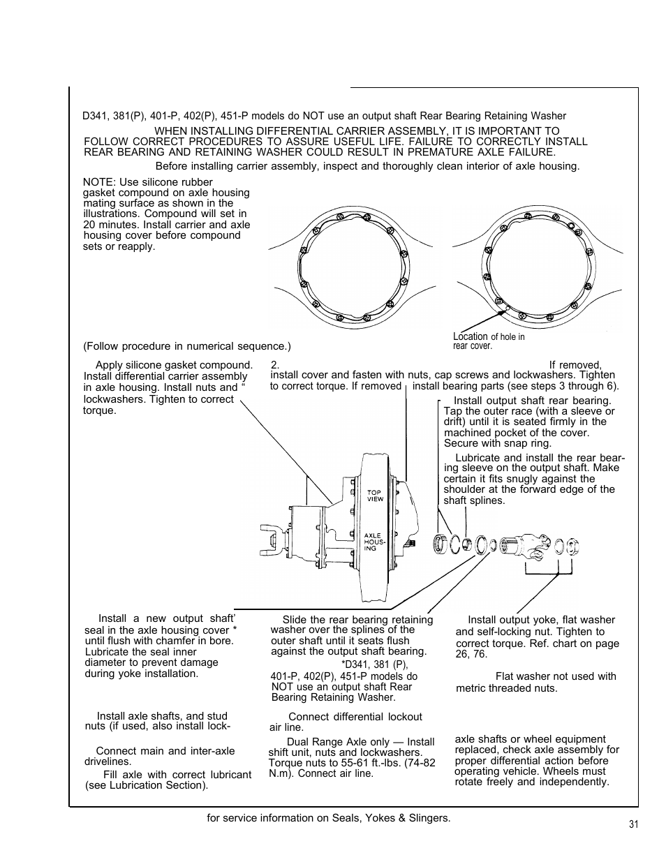 Install differential carrier assembly | Spicer Tandem Drive Axle Dual Range & Double Planetary 34,000-45,000 lbs User Manual | Page 31 / 78