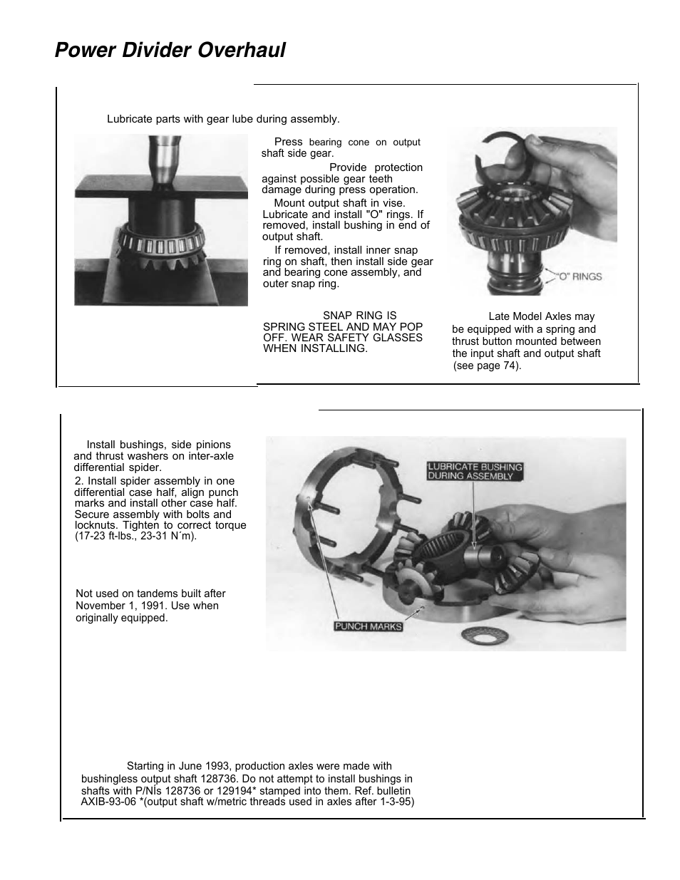 Power divider overhaul, Assemble output shaft, Assemble inter-axle differential | Spicer Tandem Drive Axle Dual Range & Double Planetary 34,000-45,000 lbs User Manual | Page 38 / 78