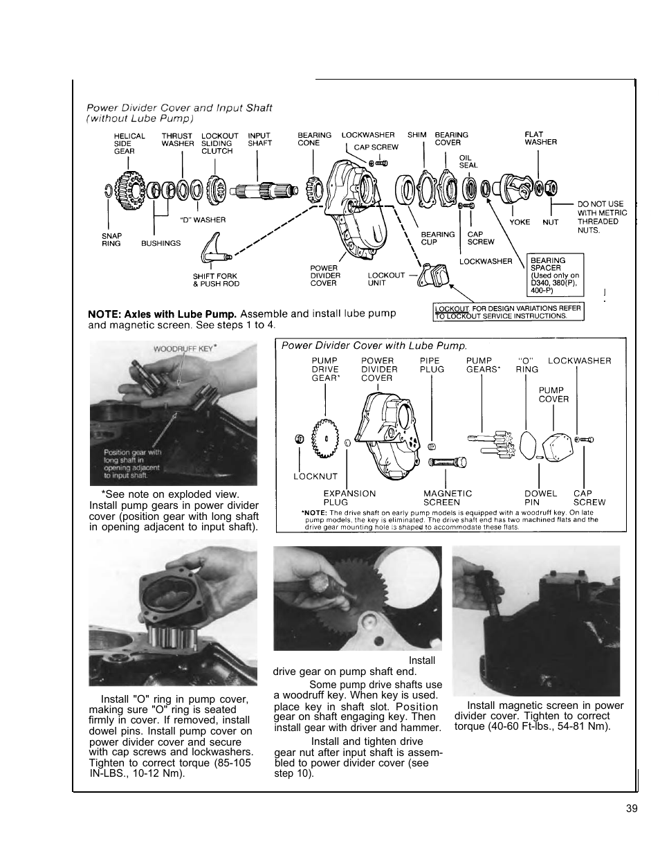 Assemble power divider cover | Spicer Tandem Drive Axle Dual Range & Double Planetary 34,000-45,000 lbs User Manual | Page 39 / 78
