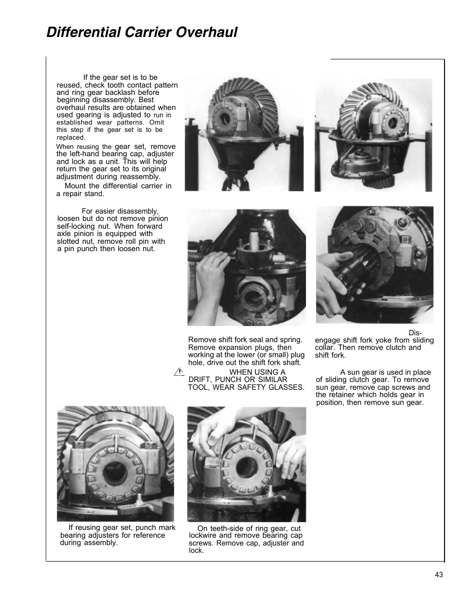 Differential carrier overhaul | Spicer Tandem Drive Axle Dual Range & Double Planetary 34,000-45,000 lbs User Manual | Page 43 / 78