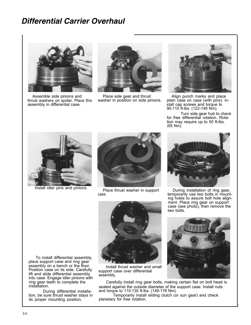 Differential carrier overhaul | Spicer Tandem Drive Axle Dual Range & Double Planetary 34,000-45,000 lbs User Manual | Page 50 / 78
