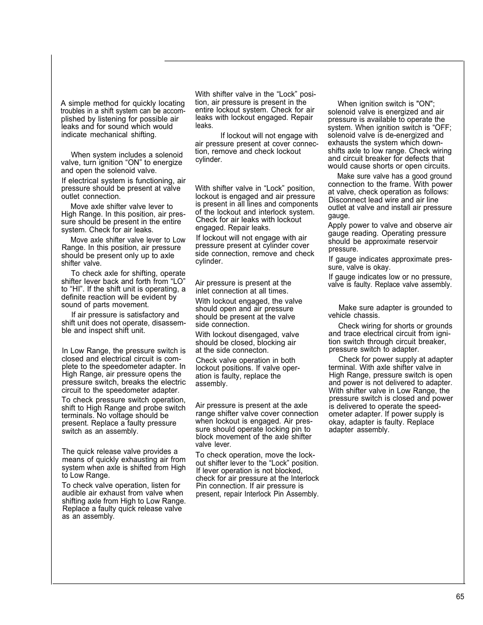 Trouble shooting | Spicer Tandem Drive Axle Dual Range & Double Planetary 34,000-45,000 lbs User Manual | Page 64 / 78