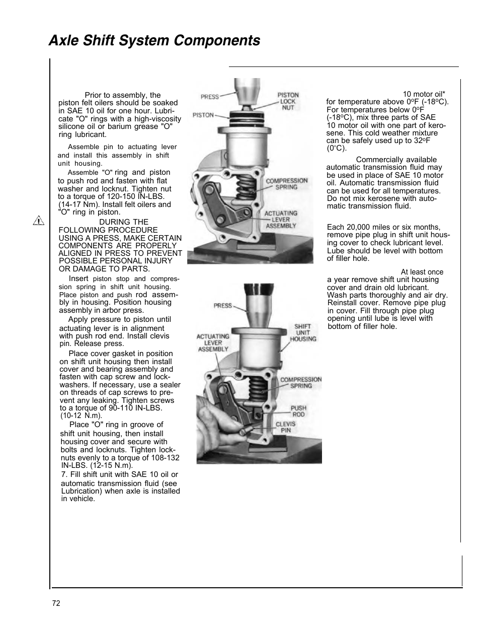 Axle shift system components, Air shift unit overhaul | Spicer Tandem Drive Axle Dual Range & Double Planetary 34,000-45,000 lbs User Manual | Page 71 / 78