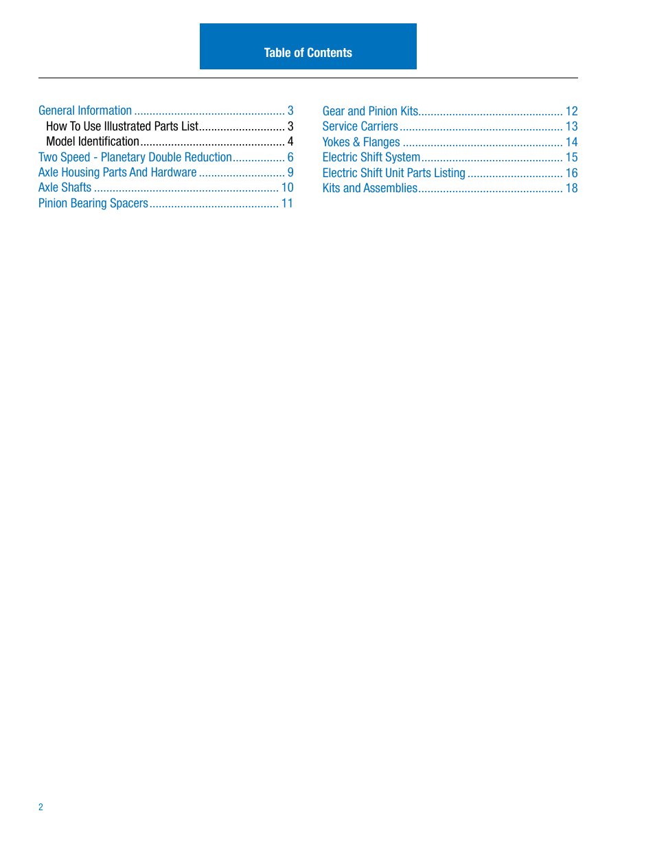 Spicer Drive Axles Illustrated Parts List 15040T and 19050T User Manual | Page 2 / 20