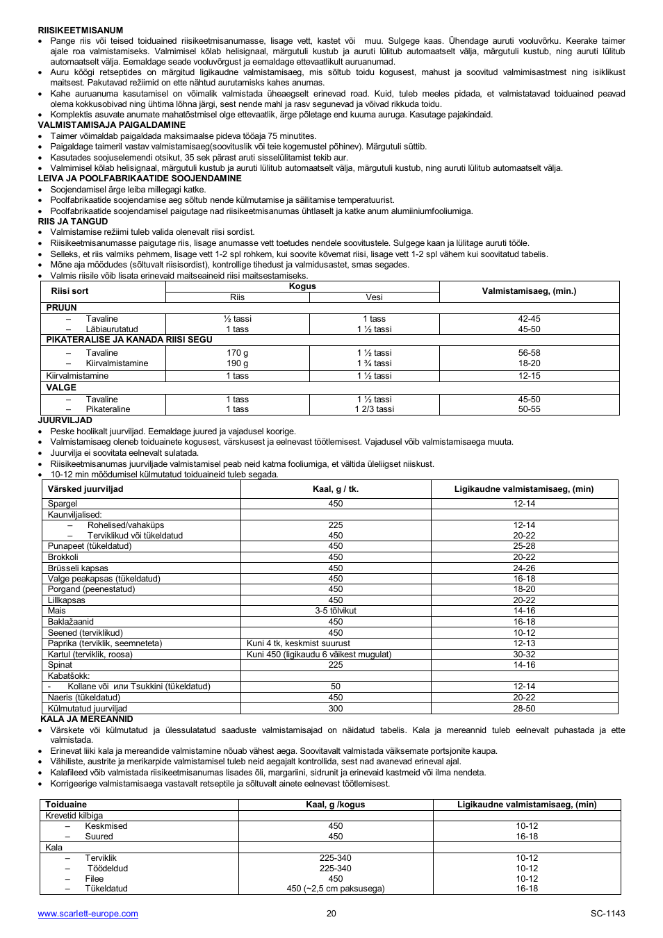 Scarlett SC-1143 User Manual | Page 20 / 31