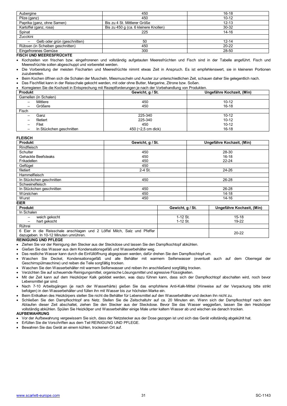 Scarlett SC-1143 User Manual | Page 31 / 31