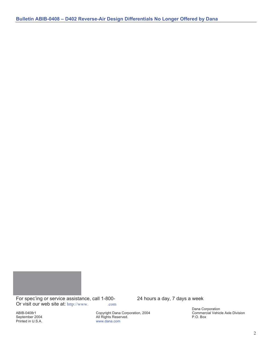 Spicer D402 User Manual | Page 2 / 2