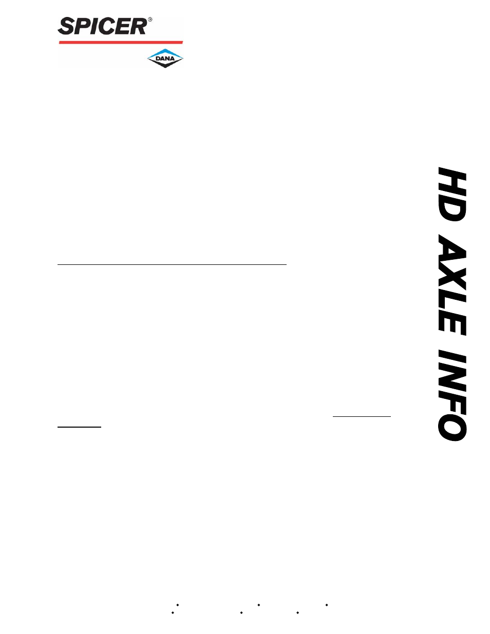 Spicer Dana PLANT CLOSURE; SPICER AXLE HOUSING PARTS User Manual | 7 pages