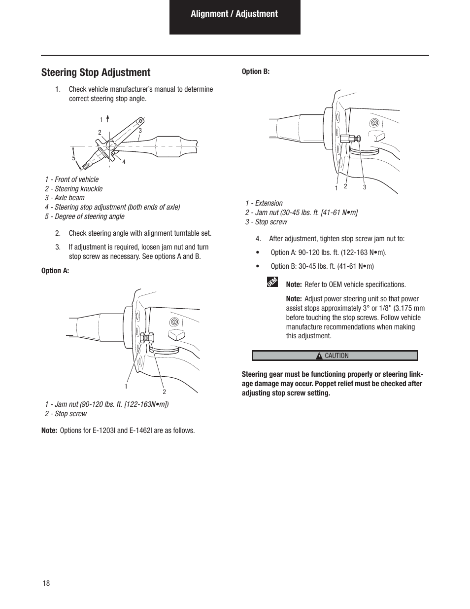 Steering stop adjustment | Spicer Dana Spicer Steer Axles - Service Manaul User Manual | Page 22 / 48