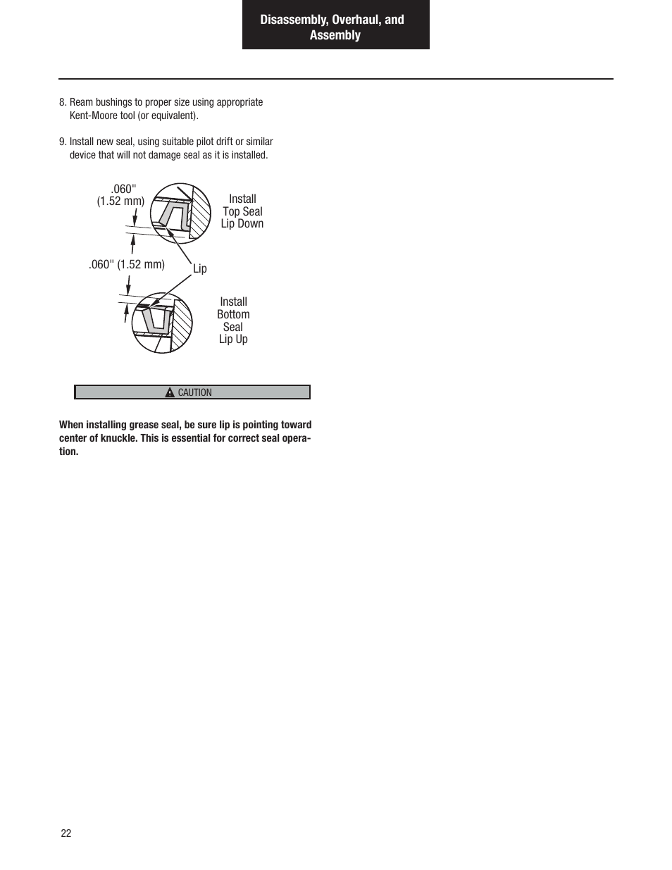 Spicer Dana Spicer Steer Axles - Service Manaul User Manual | Page 26 / 48