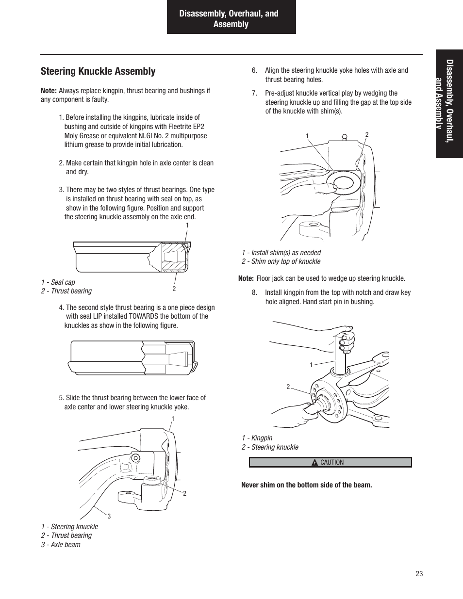 Steering knuckle assembly | Spicer Dana Spicer Steer Axles - Service Manaul User Manual | Page 27 / 48