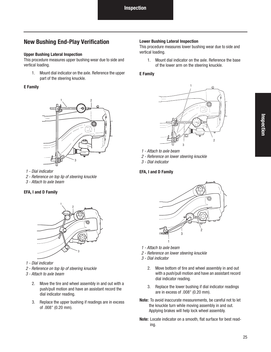 New bushing end-play verification, Inspection | Spicer Dana Spicer Steer Axles - Service Manaul User Manual | Page 29 / 48