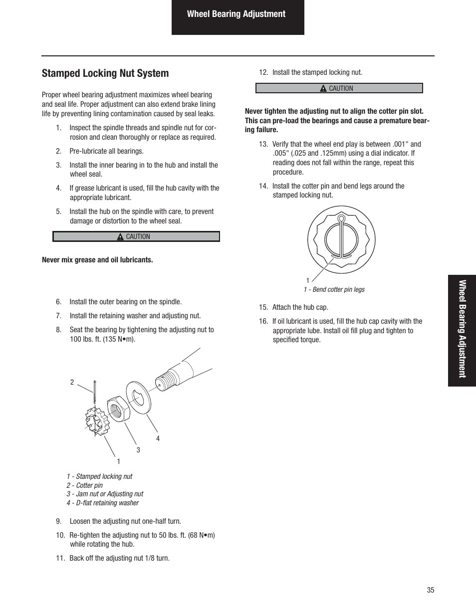 Stamped locking nut system | Spicer Dana Spicer Steer Axles - Service Manaul User Manual | Page 39 / 48