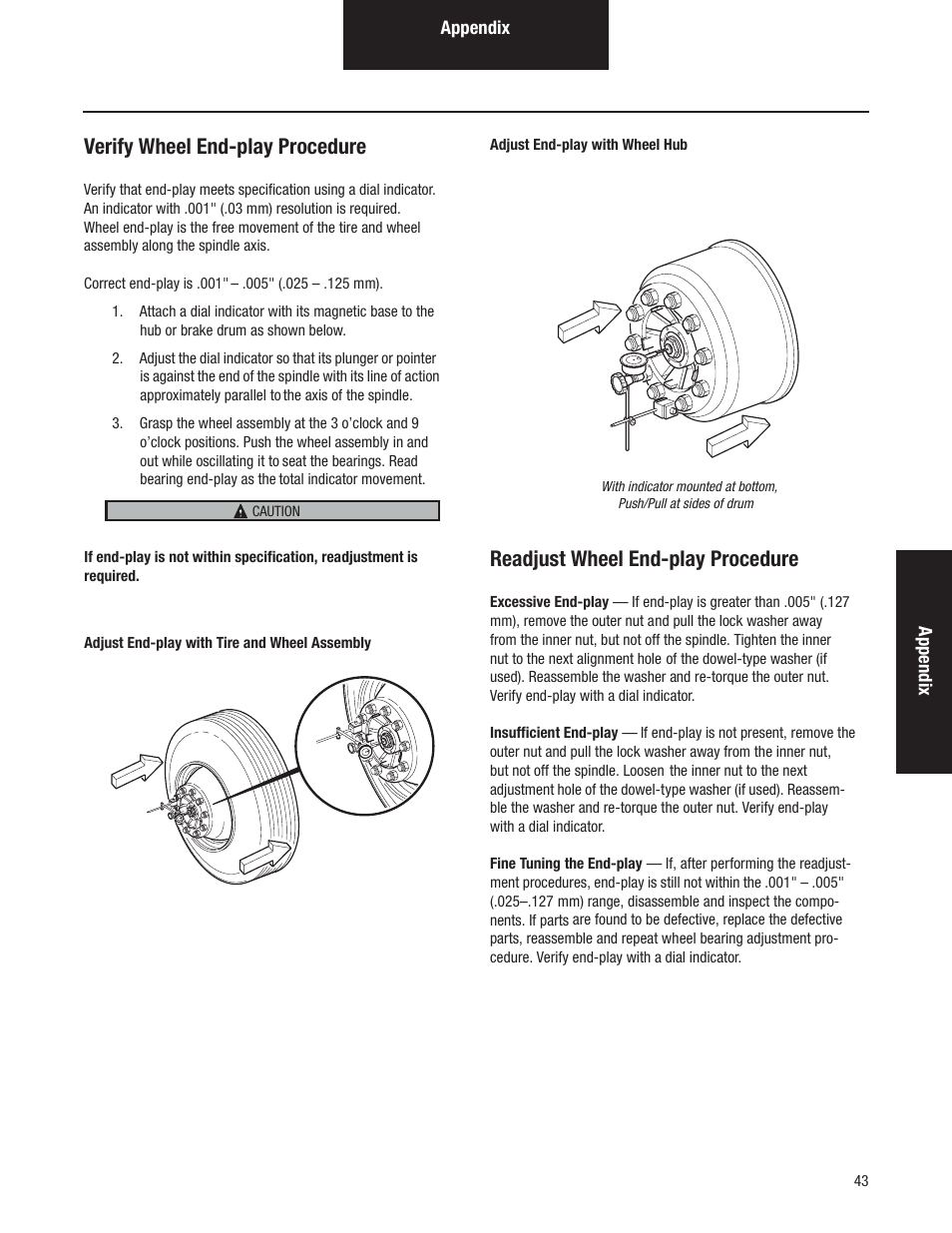 Verify wheel end-play procedure, Readjust wheel end-play procedure | Spicer Dana Spicer Steer Axles - Service Manaul User Manual | Page 47 / 48
