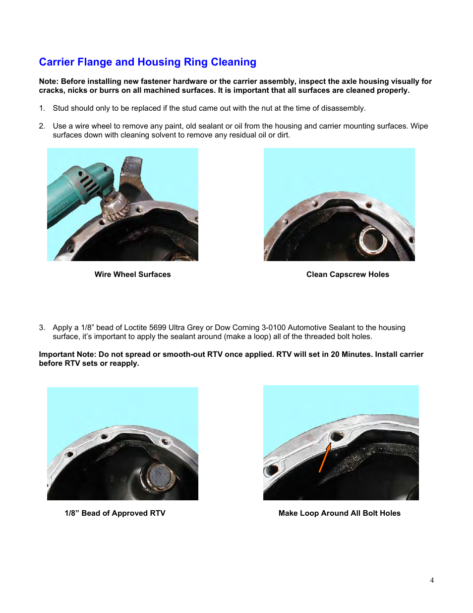 Carrier flange and housing ring cleaning | Spicer Carrier to Housing Leak Repair Procedure User Manual | Page 4 / 6