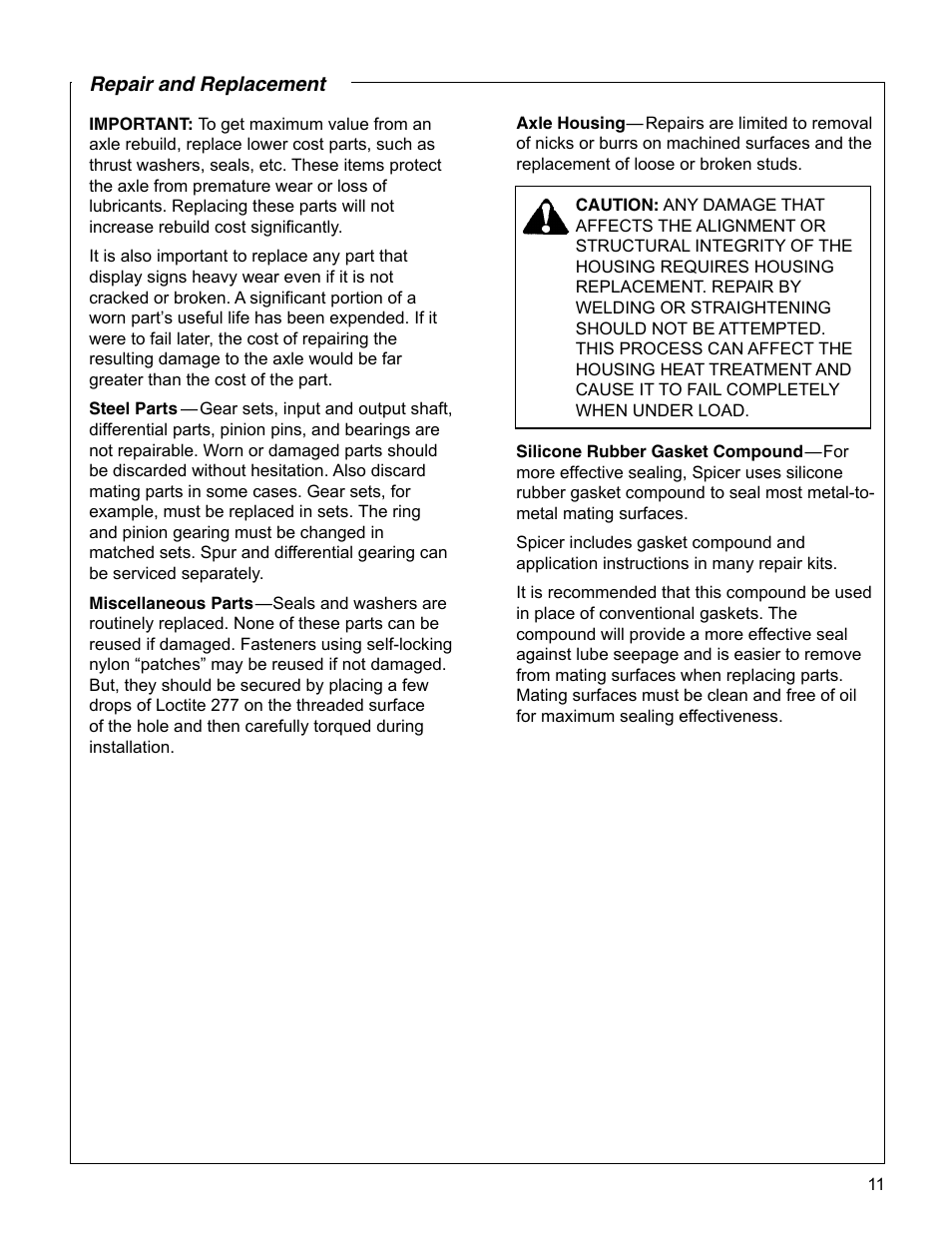 Spicer Drive Axles Service Manual Wheel Reduction Drive Axles (EA-50) User Manual | Page 13 / 28