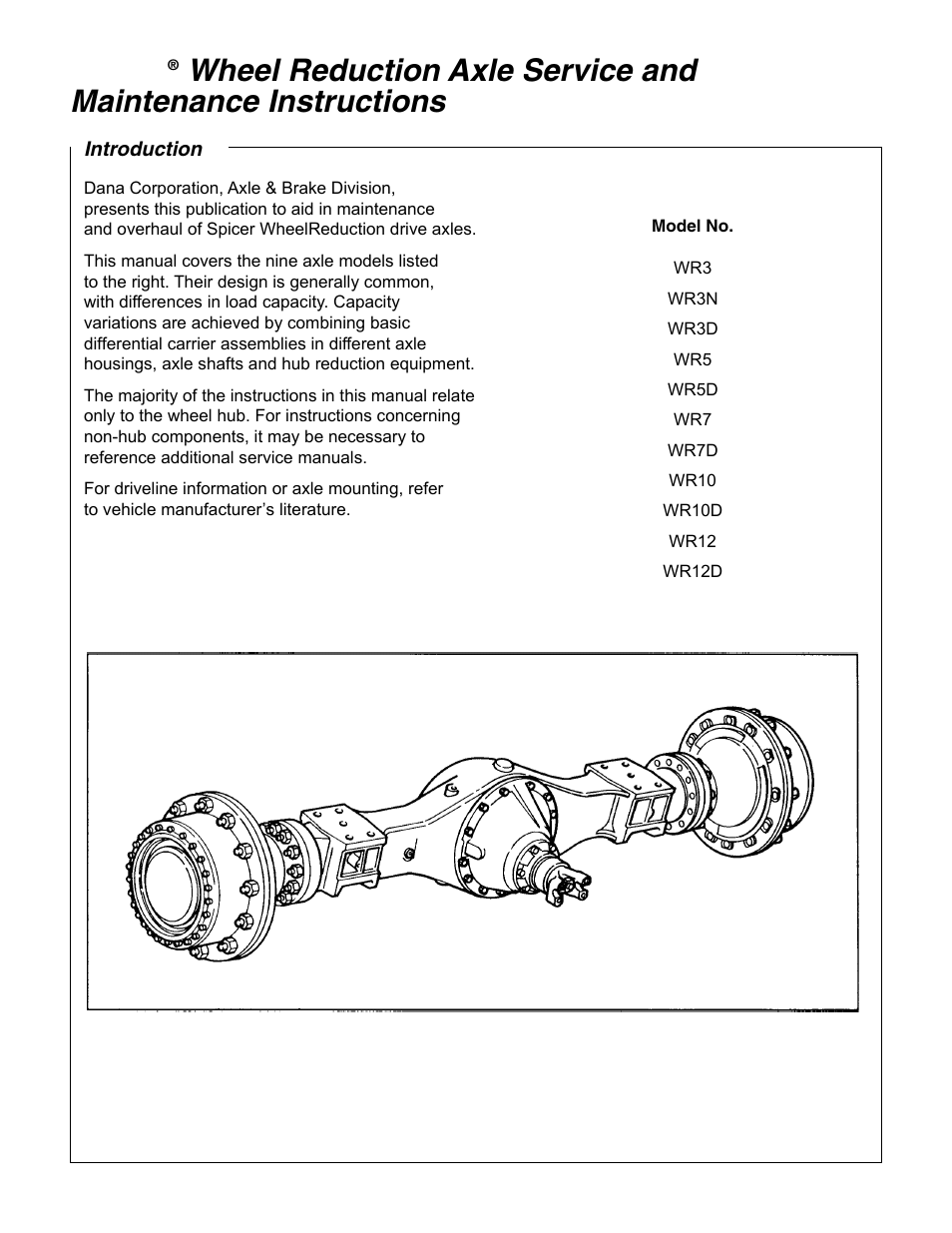 6slfhu | Spicer Drive Axles Service Manual Wheel Reduction Drive Axles (EA-50) User Manual | Page 2 / 28