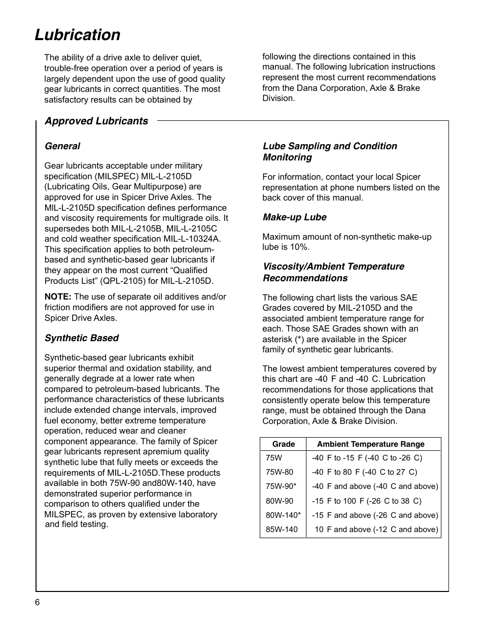 Lubrication | Spicer Drive Axles Service Manual Wheel Reduction Drive Axles (EA-50) User Manual | Page 8 / 28