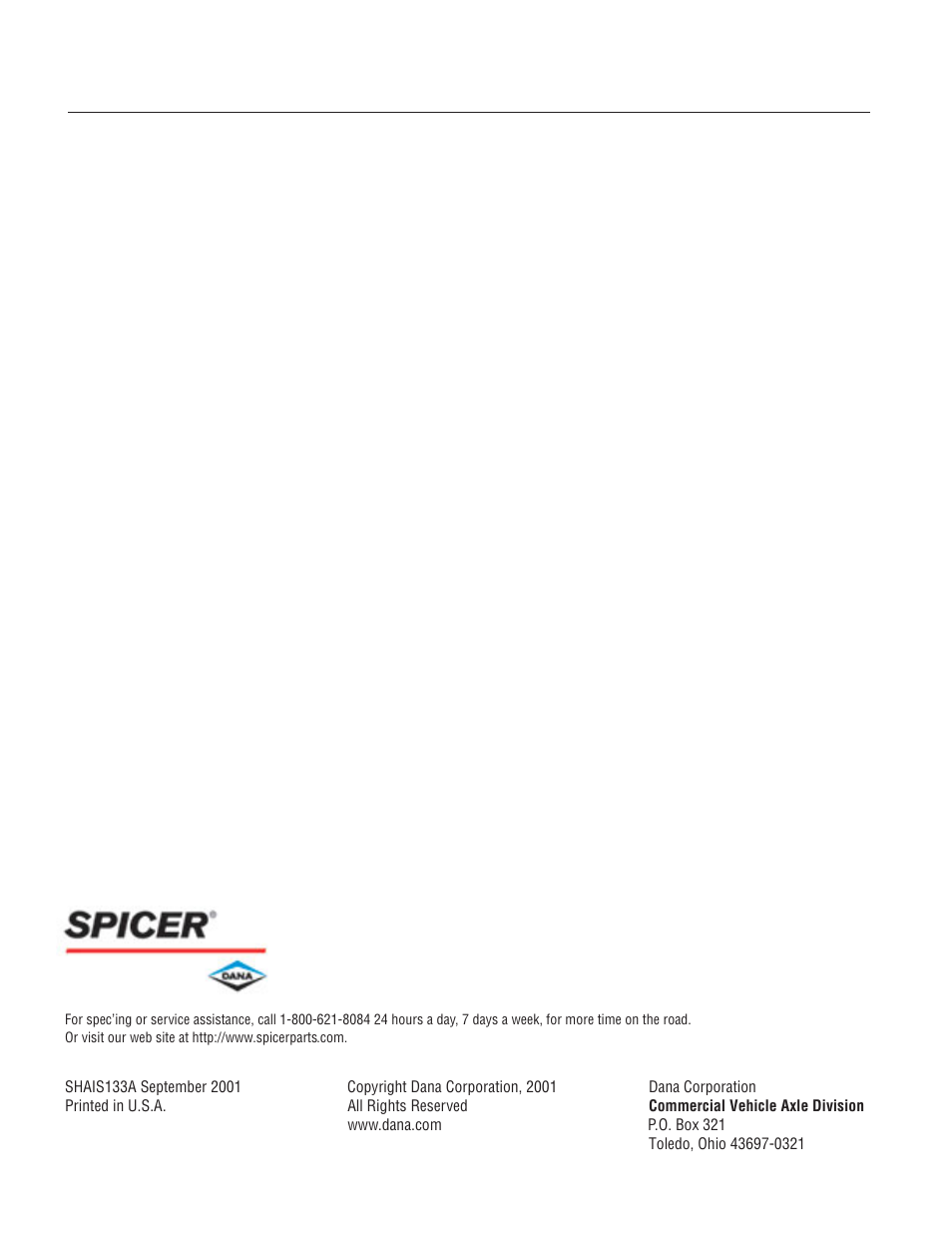 Spicer 326837 User Manual | Page 10 / 10