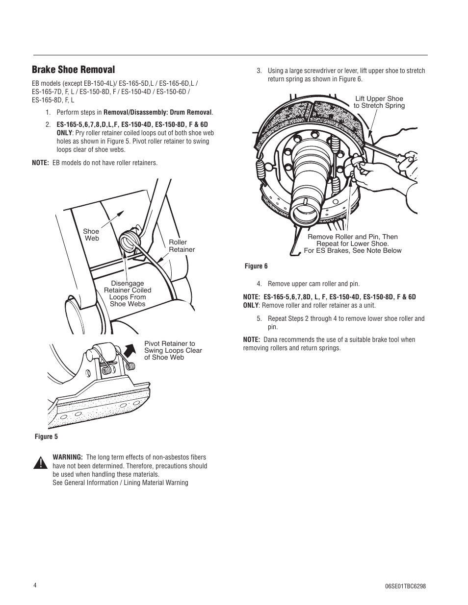 Brake shoe removal | Spicer 326837 User Manual | Page 4 / 10