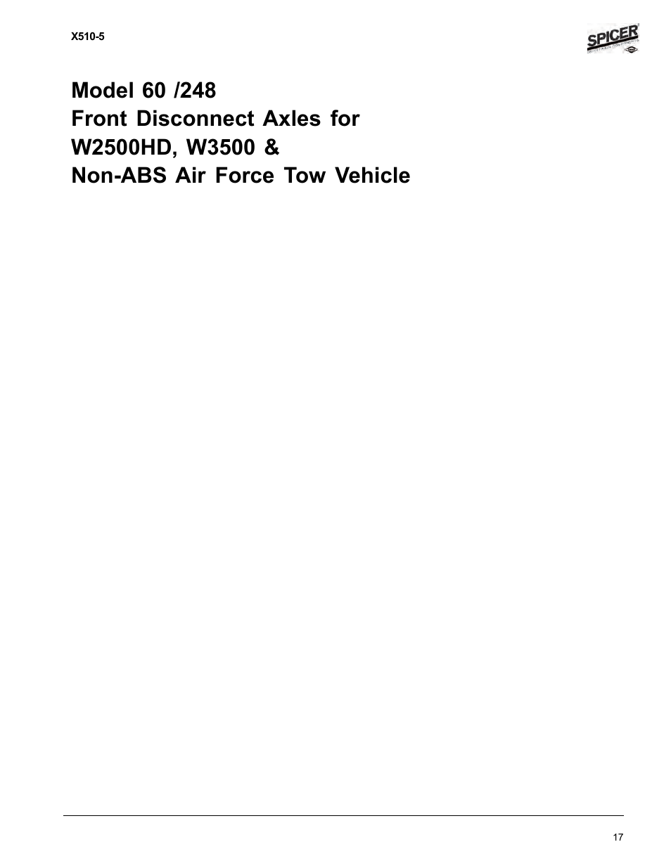 Model 60/248 front disconnect | Spicer Dodge 1999-2001 Light Duty Axle Applications User Manual | Page 19 / 57