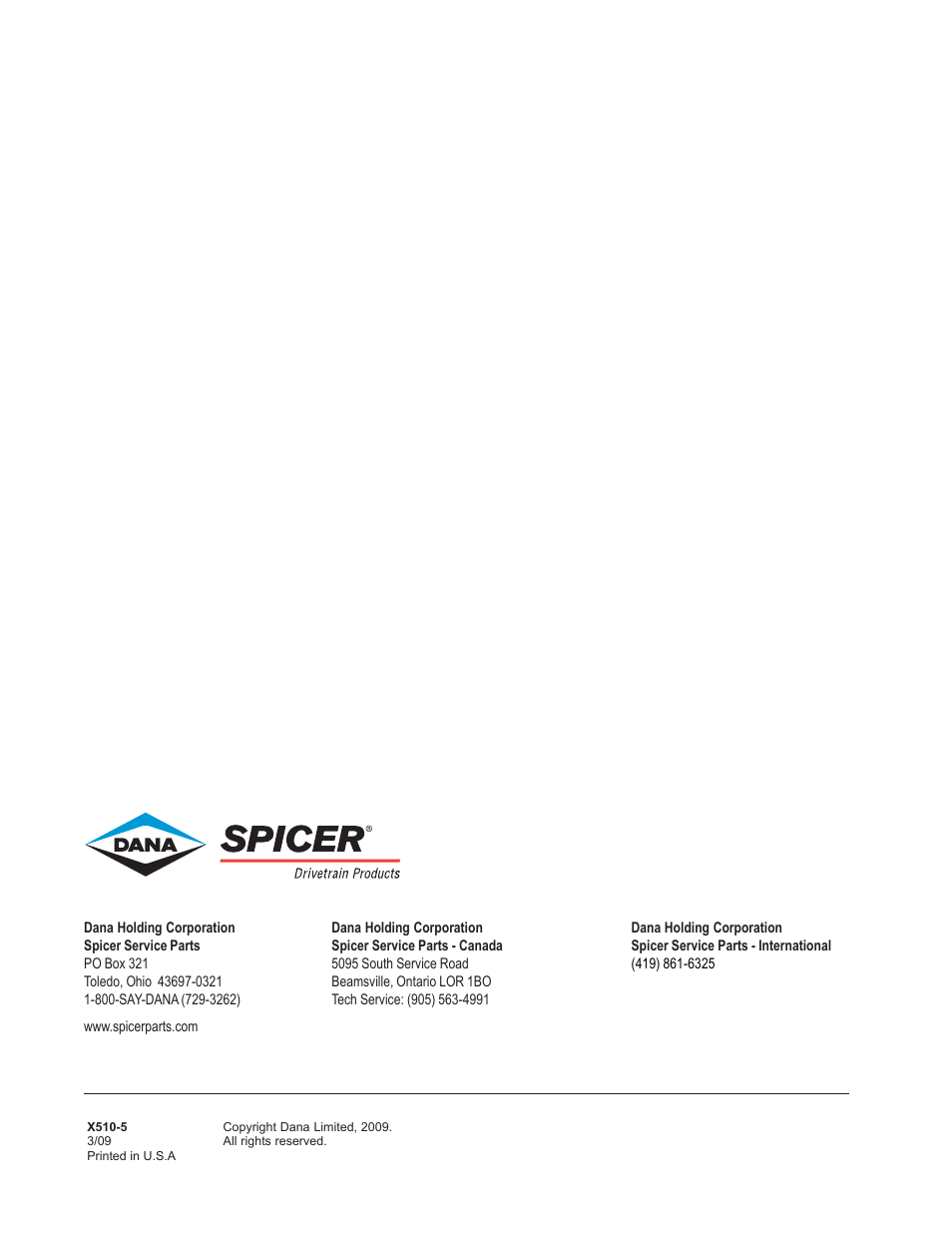 Spicer Dodge 1999-2001 Light Duty Axle Applications User Manual | Page 57 / 57