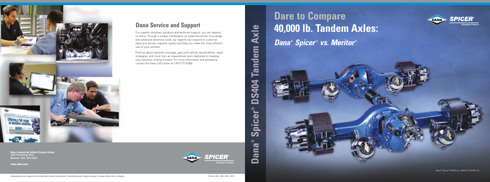 Spicer DS404 Tandem Axle - Dare to Compare User Manual | 2 pages