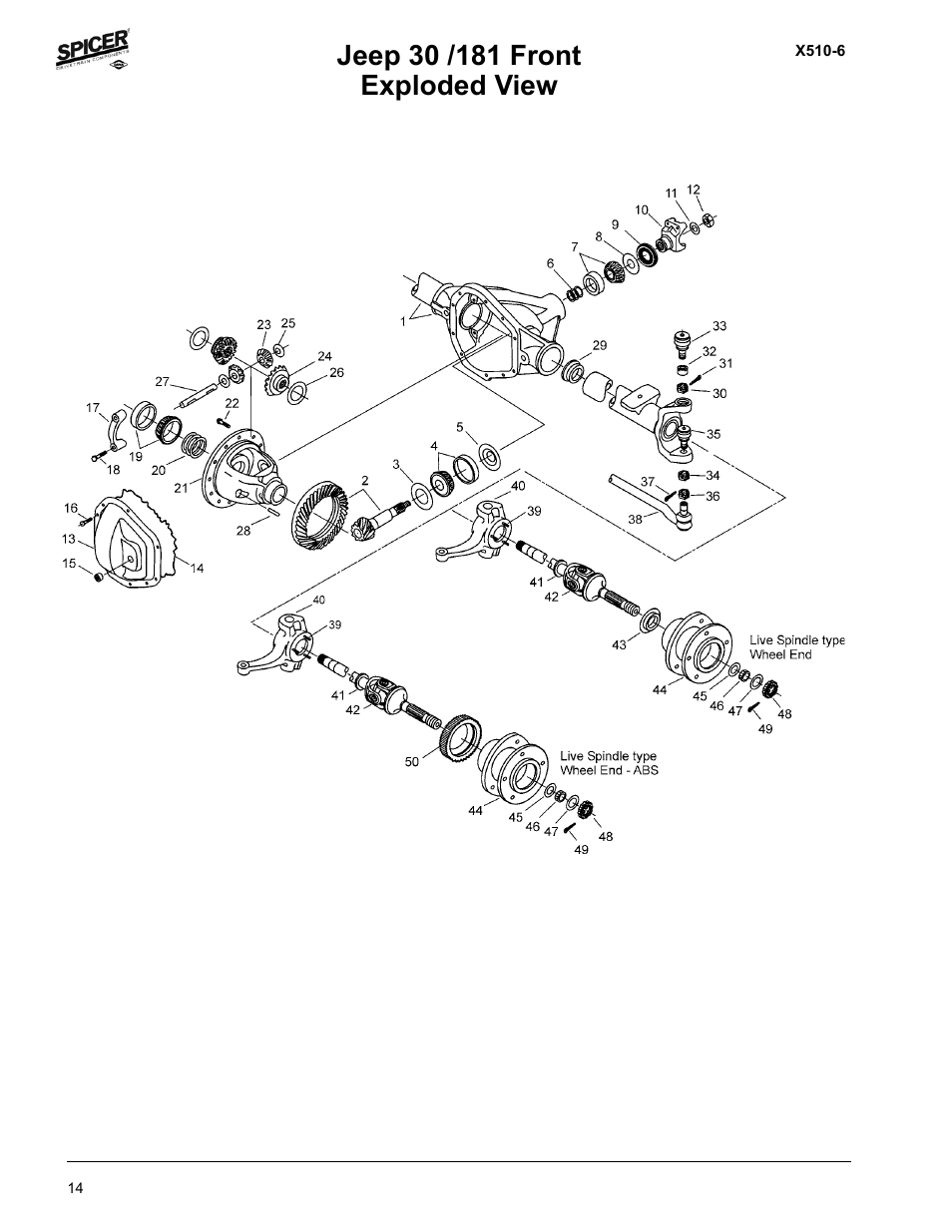 Spicer Jeep Applications 1999-2011 Light Axle Parts User Manual | Page 16 / 120