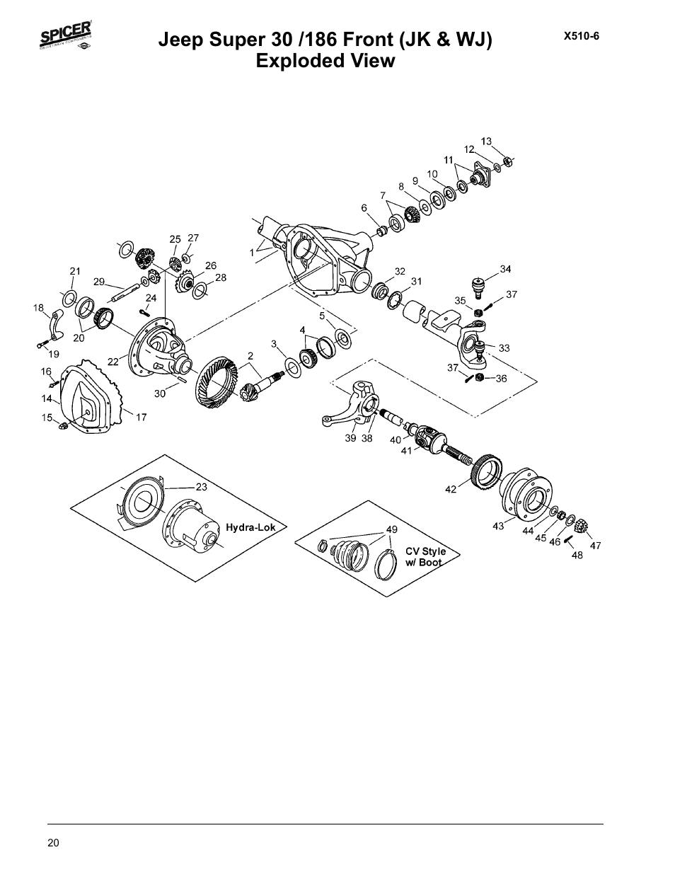 Spicer Jeep Applications 1999-2011 Light Axle Parts User Manual | Page 22 / 120