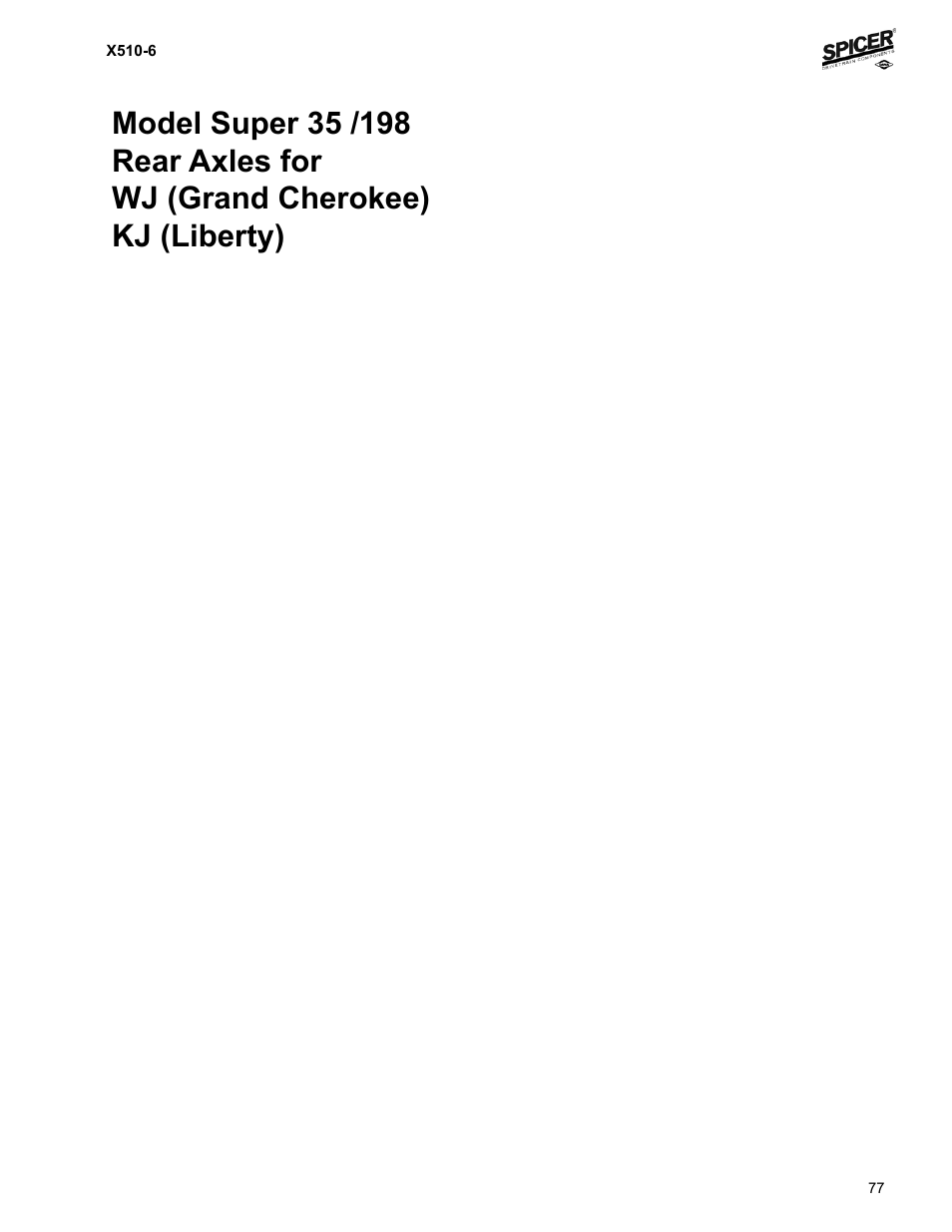 Spicer Jeep Applications 1999-2011 Light Axle Parts User Manual | Page 79 / 120