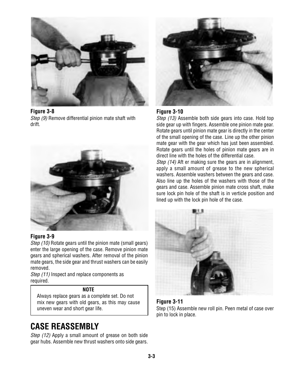 Case reassembly | Spicer Single Speed Axle - Service Manual User Manual | Page 12 / 30