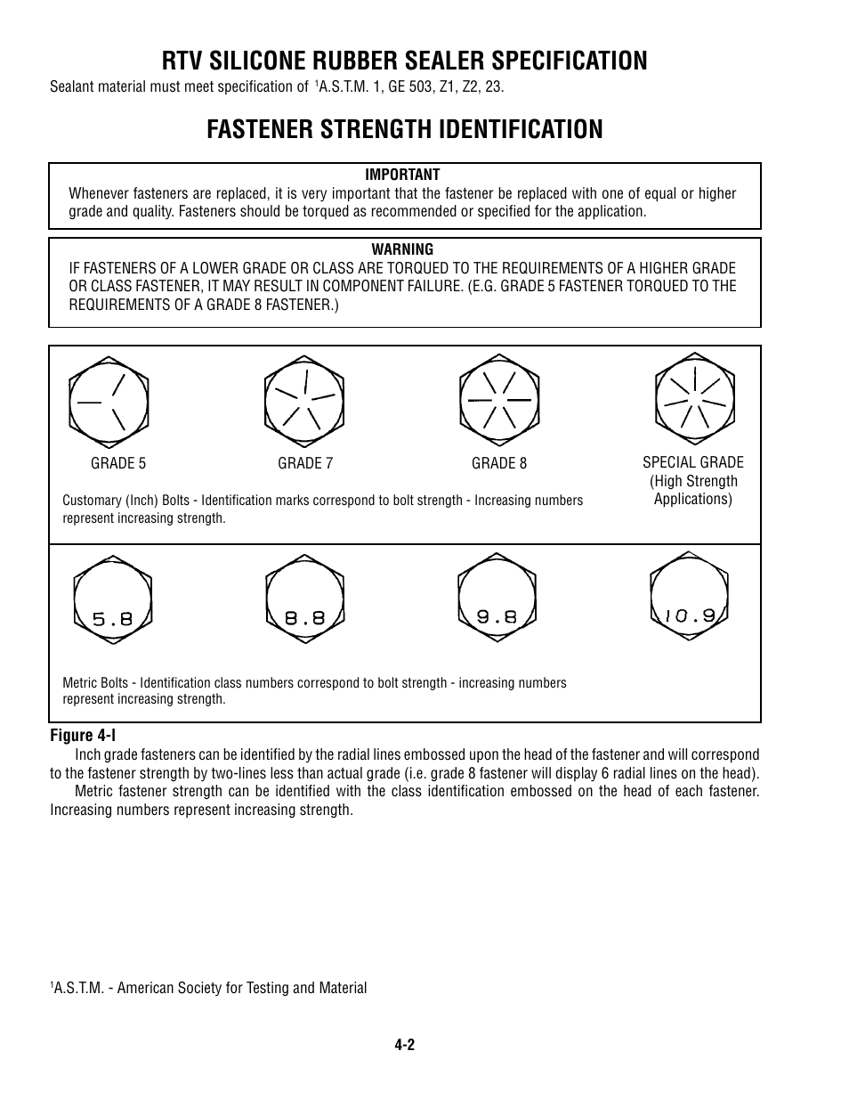 Rtv silicone rubber sealer specification, Fastener strength identification | Spicer Single Speed Axle - Service Manual User Manual | Page 27 / 30