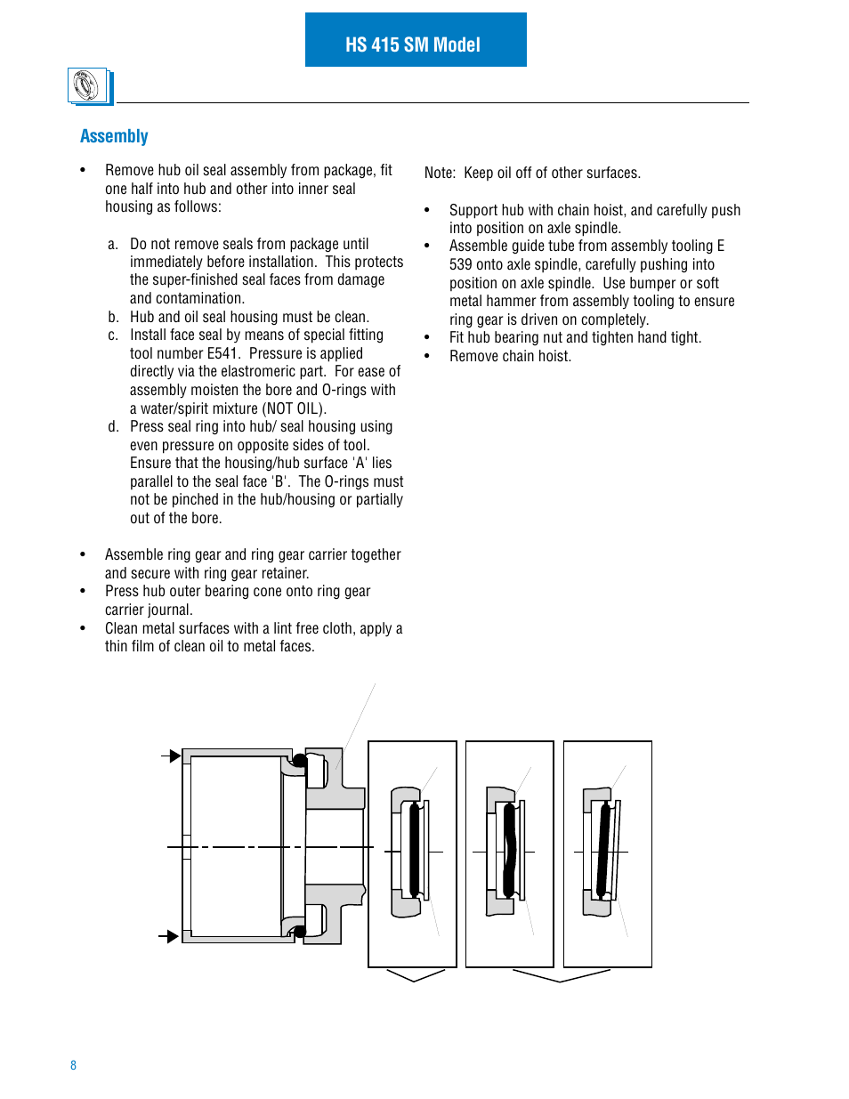 Hs 415 sm model | Spicer Hub Service Manual User Manual | Page 10 / 26