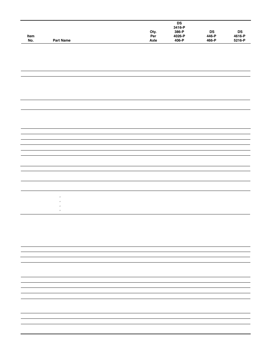 Spicer Drive System Illustrated Parts List ESD D386, D406, D466, DS4026, DS4616, DS_DC_DT4636, 6x6 User Manual | Page 7 / 48