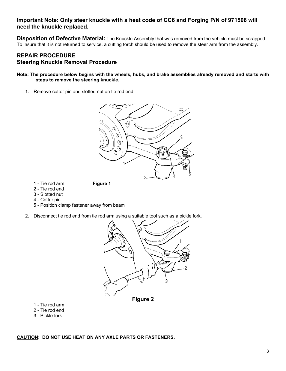Spicer Dana Corporation Steer Knuckle Recall Identification and Repair Procedure User Manual | Page 3 / 11