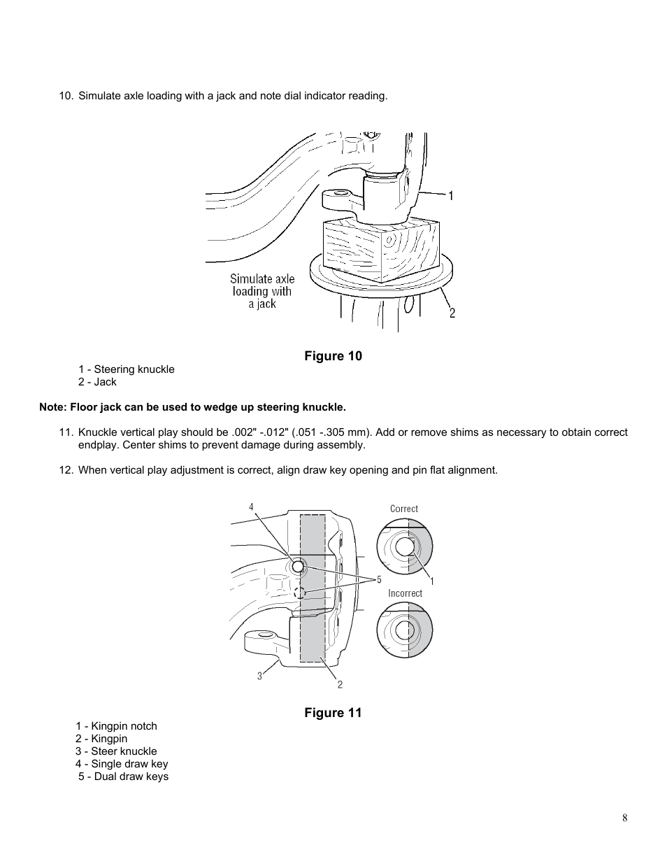 Spicer Dana Corporation Steer Knuckle Recall Identification and Repair Procedure User Manual | Page 8 / 11