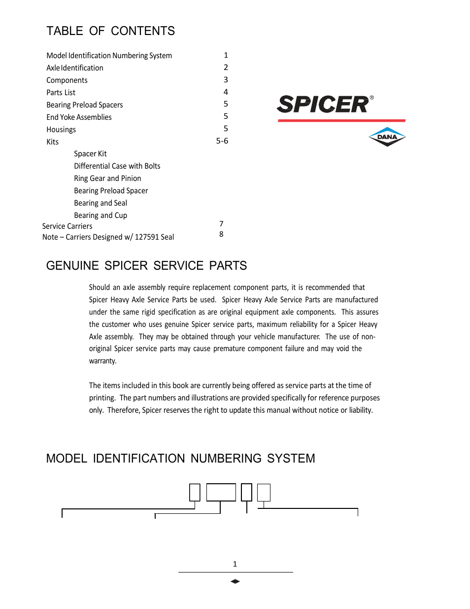 Spicer Drive Axles Illustrated Parts List S135-S, S150-S User Manual | Page 3 / 12