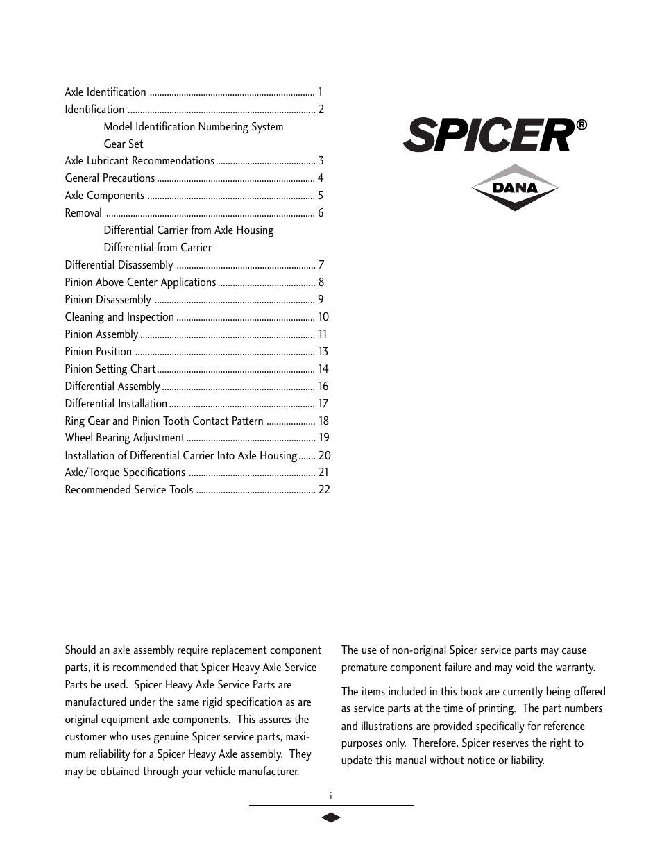 Spicer Drive Axles Service Manual User Manual | Page 2 / 28