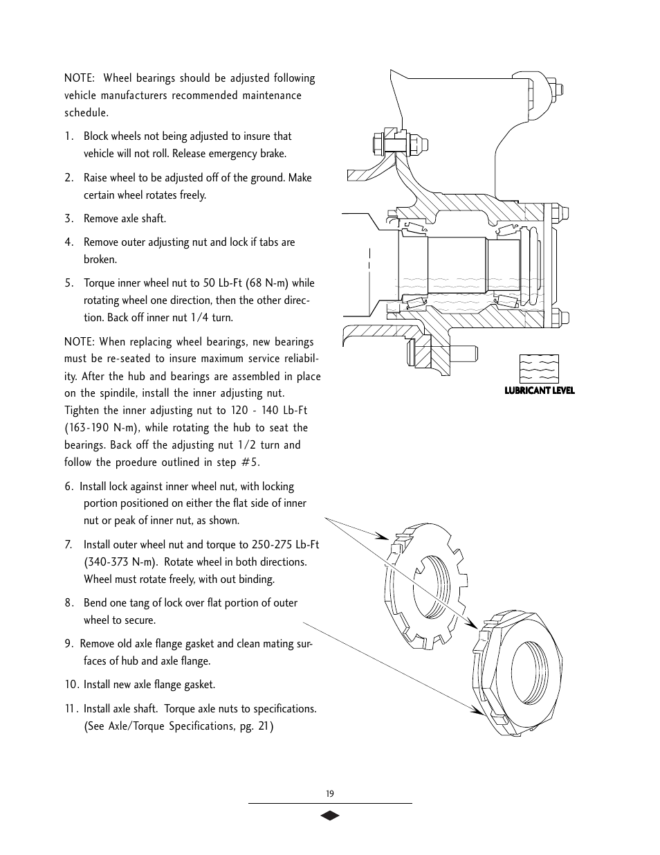 Wheel bearing adjustment | Spicer Drive Axles Service Manual User Manual | Page 21 / 28