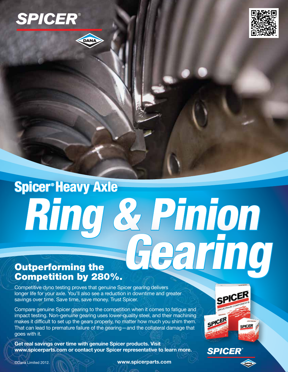 Spicer Heavy Axle Ring and Pinion Gearing User Manual | 2 pages