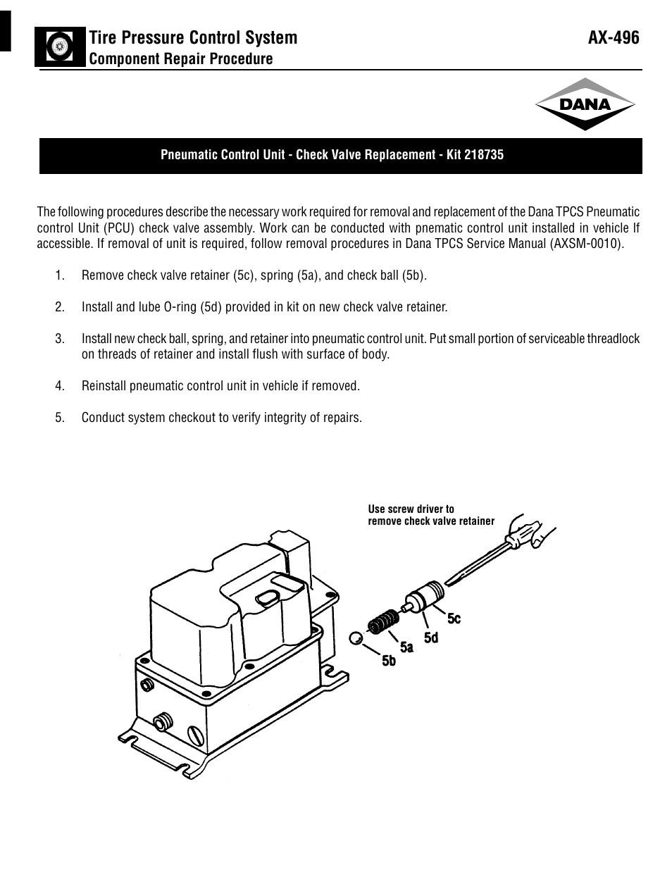 Spicer 218735 User Manual | 1 page