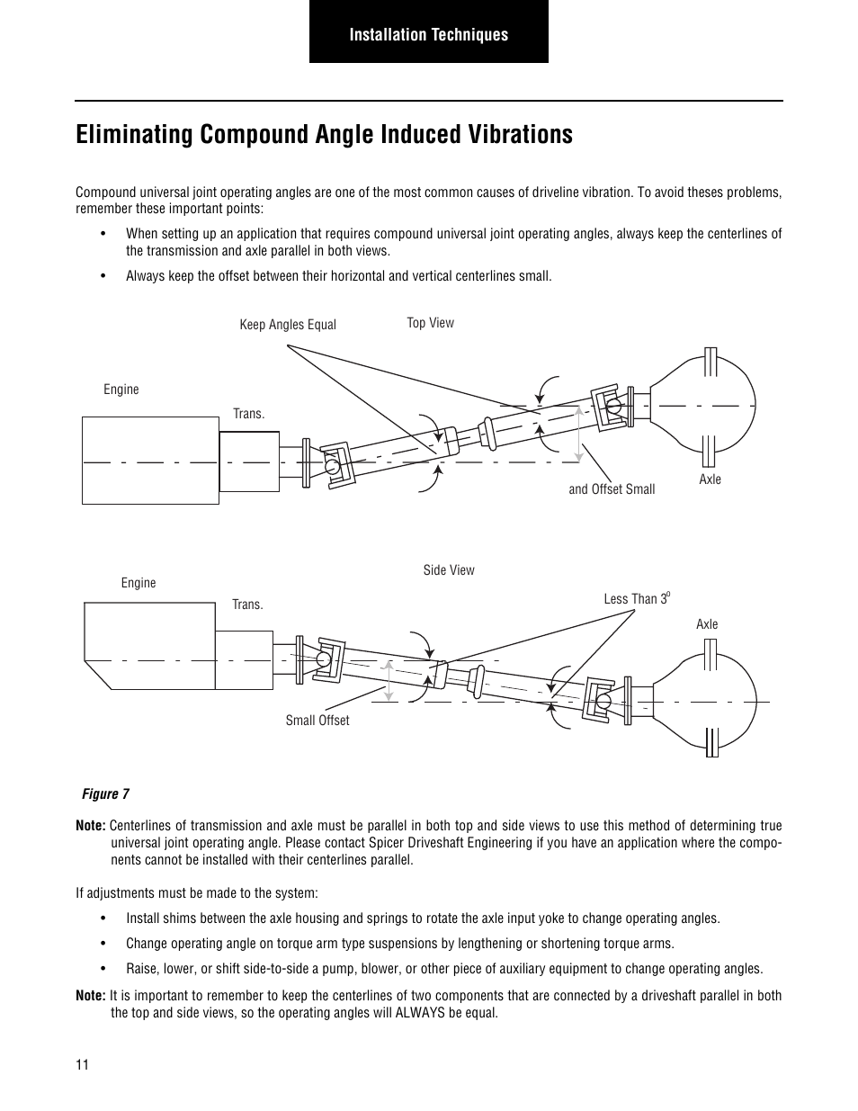 Eliminating compound angle induced vibrations | Spicer Driveline Installation Service Manual User Manual | Page 14 / 24