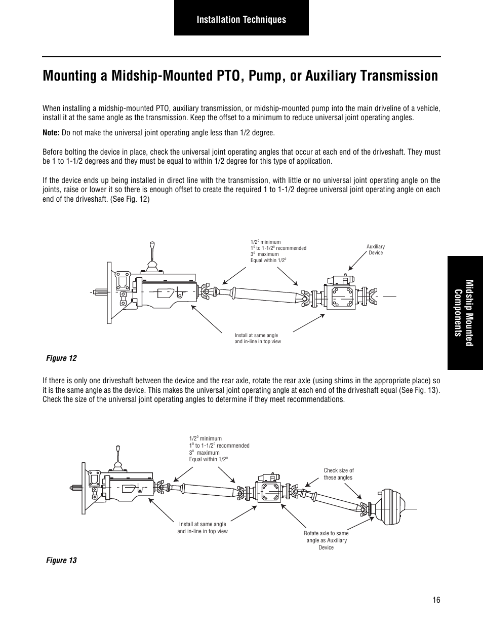 Installation techniques midship mounted components | Spicer Driveline Installation Service Manual User Manual | Page 19 / 24