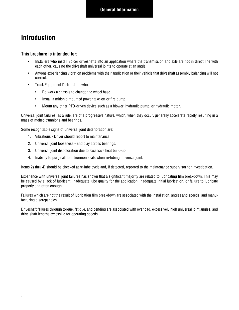 Introduction | Spicer Driveline Installation Service Manual User Manual | Page 4 / 24