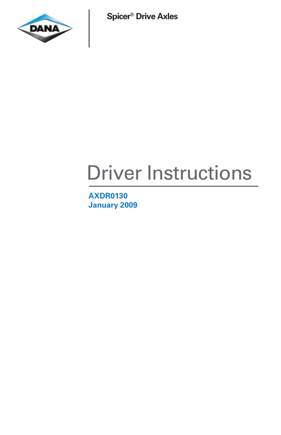 Spicer Drive Axle Wheel Differential Lock User Manual | 12 pages