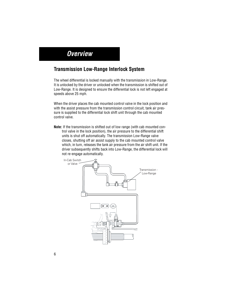 Transmission low-range interlock system, Overview | Spicer Drive Axle Wheel Differential Lock User Manual | Page 8 / 12