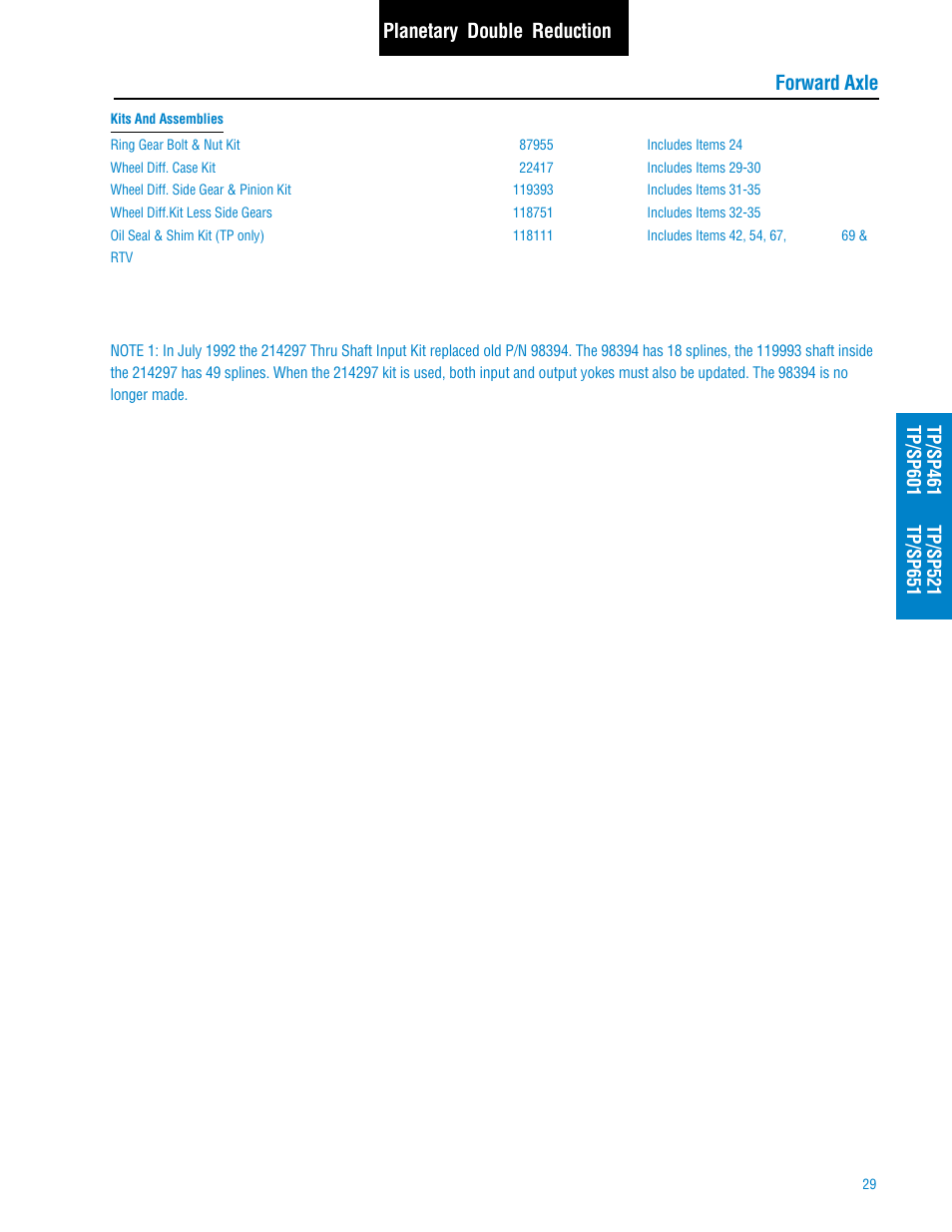 Forward axle planetary double reduction | Spicer Tandem Drive Axle: DS_RS461, 462, 463, 521, 581, DT_RT_DP_RP461, 462, 463, 521, 581, 601, 651 User Manual | Page 31 / 52