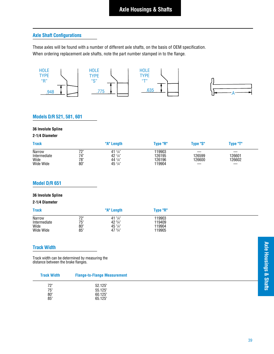 Axle housings & shafts | Spicer Tandem Drive Axle: DS_RS461, 462, 463, 521, 581, DT_RT_DP_RP461, 462, 463, 521, 581, 601, 651 User Manual | Page 41 / 52